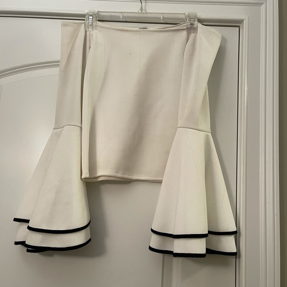 White bell sleeve off shoulder top